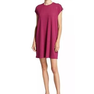 Eileen Fisher  Berry Rose Viscose Fine Jersey Relaxed‎ Boxy Dress XS/TP